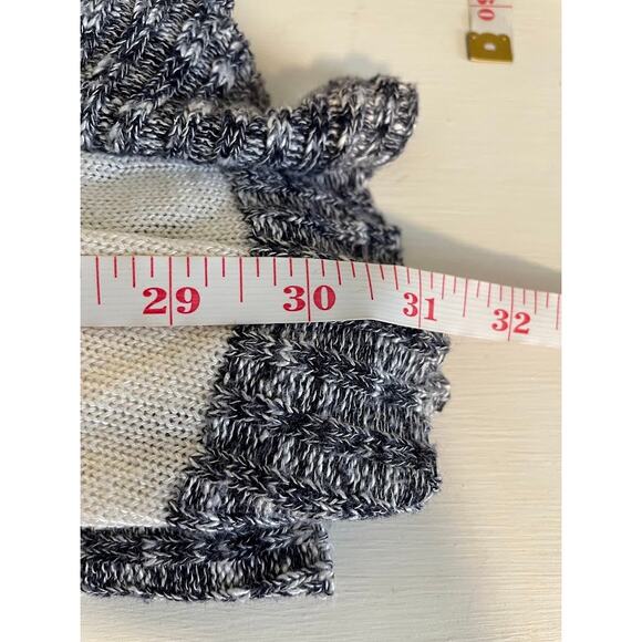 Striped Sweater Womens XL Navy and White Cardigan Long Sleeve Knit Open Top - Picture 12 of 12